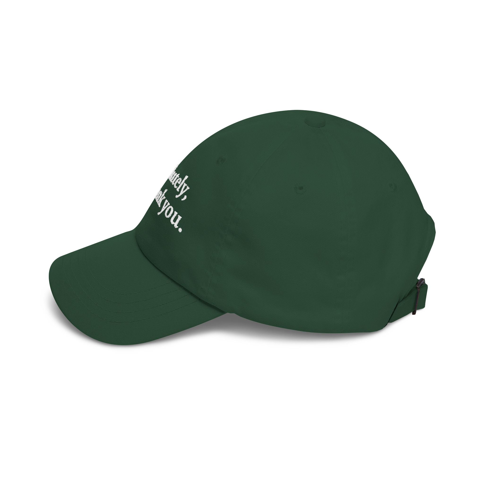 absolutely, no thank you baseball hat