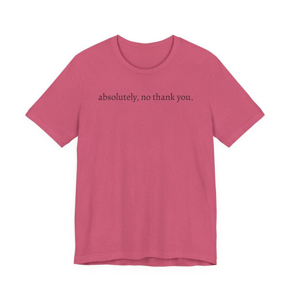 absolutely, no thank you tee