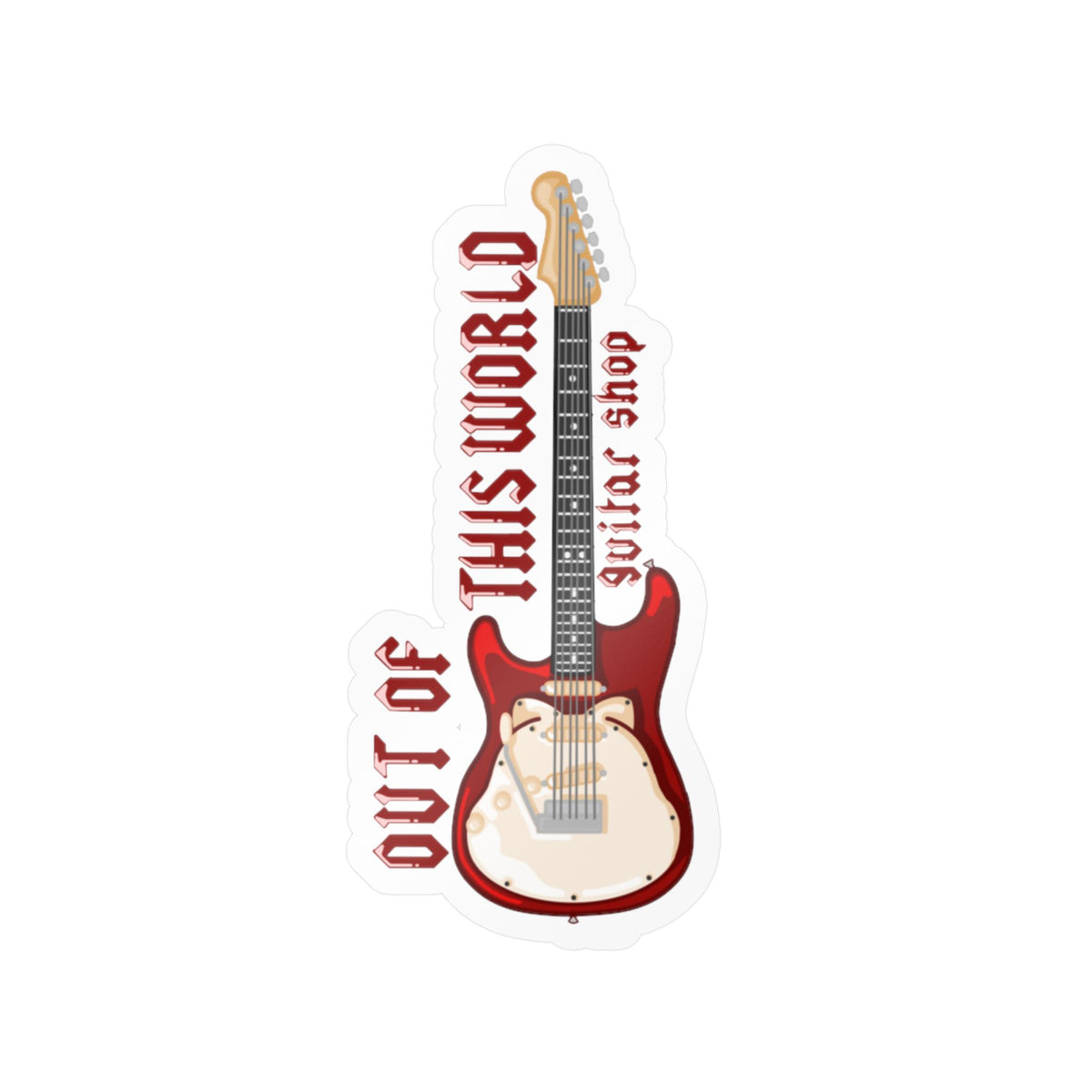 Out of this World Guitar Shop Decal