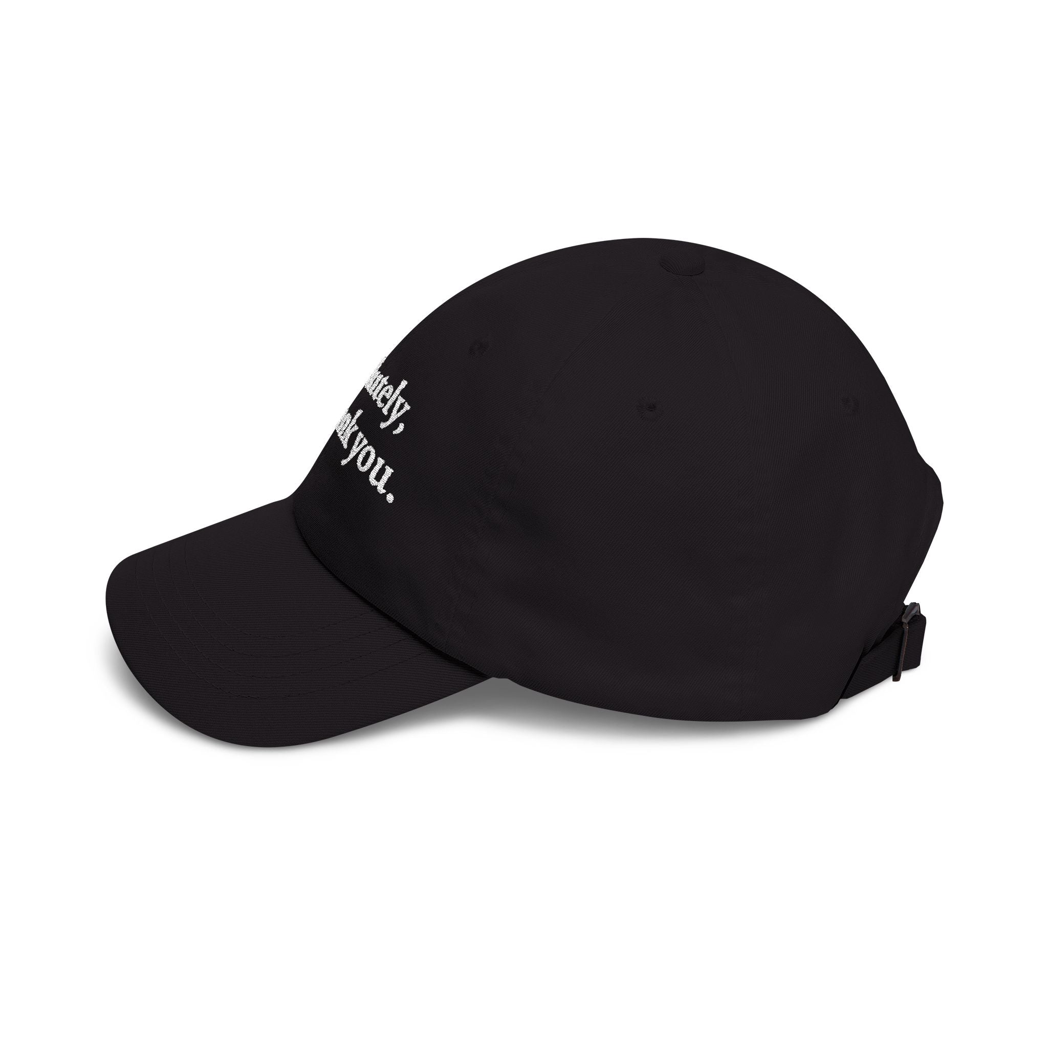 absolutely, no thank you baseball hat